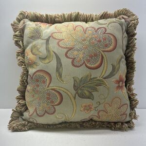 Vintage RET0 Tapestry Designs Floral Throw Pillow 14" x 14"